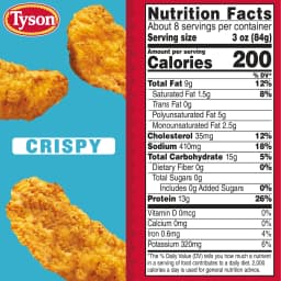 Tyson Frozen Crispy Chicken Breast Strips, 25 oz, 13g Protein per Serving (Fully Cooked) - Thumbnail 8
