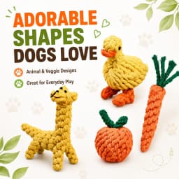 MGEZCOO Puppy Toys Pack of 4, Cotton Rope Dog Toys for Aggressive Chewers, Braided Chew Toys Set, Small Medium Dogs - Thumbnail 5