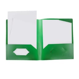 NXUJEUG 2-Pocket Folders, Plastic Folders with Pockets, 1 Pack Heavy Duty Pockets Folder for Document, Letter Size File Folder, Green - Thumbnail 1
