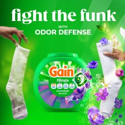 Gain Flings Laundry Detergent Soap Pacs, 4-in-1 Oxi Boost and Febreze, Moonlight Breeze Scent, 12 Count - Thumbnail 4