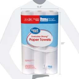 Great Value Everyday Strong Paper Towels, 12 Double Rolls - Thumbnail 6