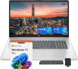 HP 17.3" FHD Business Laptop, Intel i7-1355U, 64GB RAM, 3TB Storage (2TB SSD+1TB Docking Station Set) - Thumbnail 1