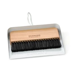 Behrens Portable Galvanized Steel Dustpan and Brush Broom Set, White - Thumbnail 1