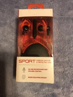 RHEA- Nib Lot Of 2 Pairs Of Sport Earbuds With Mic & Protective Case - Thumbnail 3