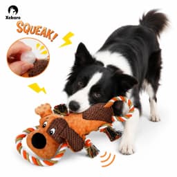 Xekoro Squeaky Dog Toys, Tug of War Dog Toy for Large Dogs, Plush Puppy Toys with Pull Rope, Interactive Dog Toys for Small, Middle, and Big Dogs - Thumbnail 1