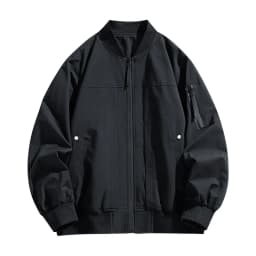 Maoxin Leather Jacket Men Men's Casual Loose Fitting Long Sleeved Hooded Jacket Long Sleeve Hoodless Faux Leather Outwear Jackets Plus Size Jackets for Men Black 5XL - Thumbnail 1