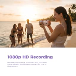Vivitar PopCam Digital Camcorder, 48MP, Full HD 1080p Video Camera with 3" Flip Screen, 16x Digital Zoom, Built-in Microphone, Compact Vlogging - Thumbnail 4