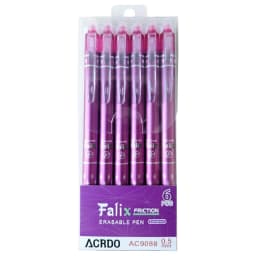 JUMNUYCUH 6Pcs Retractable Erasable Pens, 0.5mm Fine Point Purple Ink Gel Pens, Smooth Writing Pens for Drawing, Journaling and Note Taking, Make - Thumbnail 8