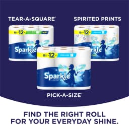 Sparkle Pick-a-Size Paper Towels, White, 12 Double Rolls, Everyday Value Paper Towel - Thumbnail 4