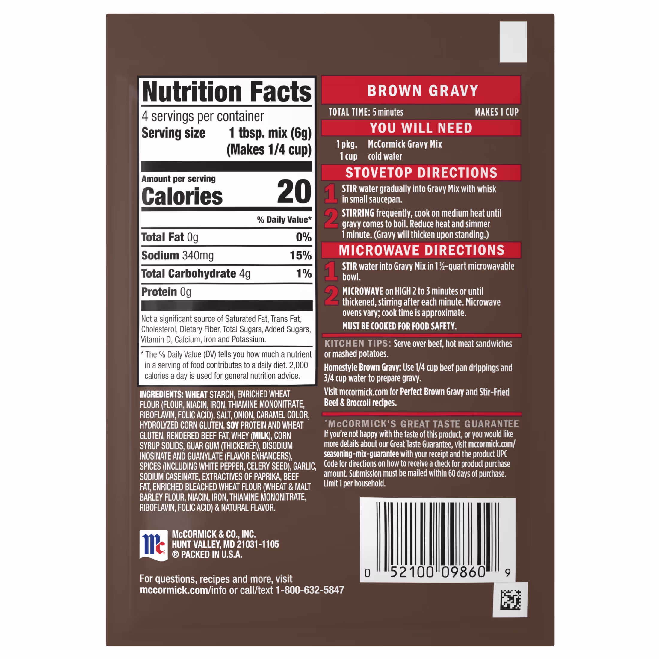 McCormick Brown Gravy Mix, 0.87 oz Packet - Thumbnail 24