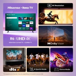 Hisense 50" Class 4K UHD LED LCD Roku Smart TV HDR R6 Series 50R6E3 - Thumbnail 3