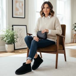 Cushionaire Hip 2 Genuine Suede Ankle Boots for Women, Cozy Faux Shearling Lining Pull On Winter Womens Boots - Thumbnail 7