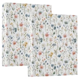 Three Ring Binder Vintage Pastel Flowers and Branches 1.5 inch Round Binder D-Rings for Office Supplies and More - Thumbnail 7