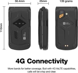 AGM M10 Rugged Basic Flip Phone, 4G Feature Cell Phone, Simple Mobile Phones, Waterproof & Drop-Proof, Pocket-Sized, SOS Button, Speed Dial, 98dB Speaker, Large Fonts & Big Buttons, for T-Mobile ONLY - Thumbnail 5