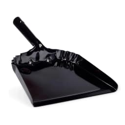 Behrens Portable Rectangular Galvanized Steel Corrugated Dustpan, Black - Thumbnail 1