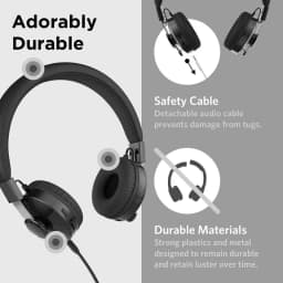 RHEA- Lilgadgets Untangled Pro Wireless Bluetooh Black, On-Ear Kids Headphones - Thumbnail 4