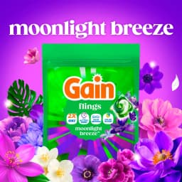 Gain Flings Laundry Detergent Soap Pacs, 4-in-1 Oxi Boost and Febreze, Moonlight Breeze Scent, 12 Count - Thumbnail 6