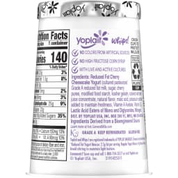 Yoplait Whips Reduced Fat Yogurt Mousse, Cherry Cheesecake Flavored, 4 OZ Yogurt Cup - Thumbnail 10