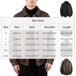 NTACZA Faux Leather Mens Jacket Lapel Zip Up Black Jacket Moto Vintage Pu Coat Winter Coats for Men XXXL - Thumbnail 3