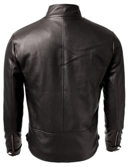 Noora Genuine Lambskin Leather Men's Black Biker Jacket Cafe Racer Riding Slim Fit With Zipper Jacket & Pocket JS012 - Thumbnail 2