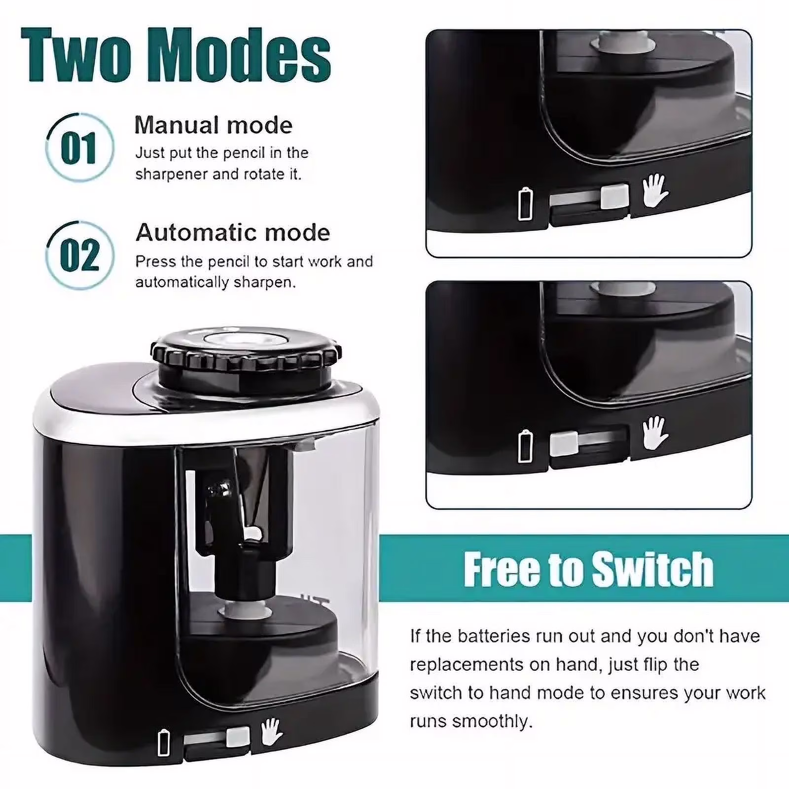 Electric Pencil Sharpener - Automatic, Desktop Office Stationery Tool with Precision Sharpening - Thumbnail 3