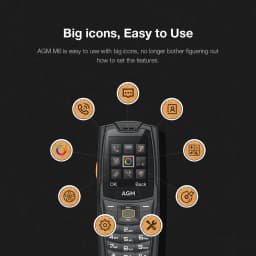 AGM M6 128MB Rugged Phone (Unlocked), Black - Thumbnail 6