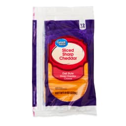 Great Value Sharp Cheddar Deli Style Sliced Cheese, 8 oz, 12 Slices - Thumbnail 1