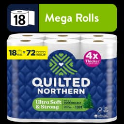 Quilted Northern Ultra Soft & Strong 2-Ply Toilet Paper, 18 Mega Rolls, 255 Sheets Per Roll - Thumbnail 1