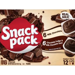 Snack Pack Milk Chocolate and Chocolate Fudge & Milk Chocolate Pudding, 3.25 oz Pudding Cups, 12 Count Family Pack - Thumbnail 8