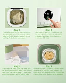 Daretodo Portable Washing Machine, 13L High-Capacity for Underwear, Baby Clothes and Socks,Complimentary drain basket and drain pipe,for family - Thumbnail 6