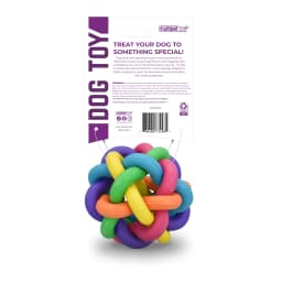 Multipet Nobbly Wobbly Rubber Ball Dog Toy, Multicolor, 4 inches - Thumbnail 2