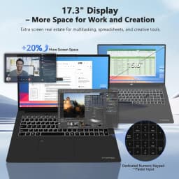 17.3" FHD 144Hz AI Laptop 16GB RAM 1TB SSD AMD Ryzen AI 370 (50 TOPS NPU) with Radeon 890M GPU-100W PD USB 4.0 eGPU - Thumbnail 6