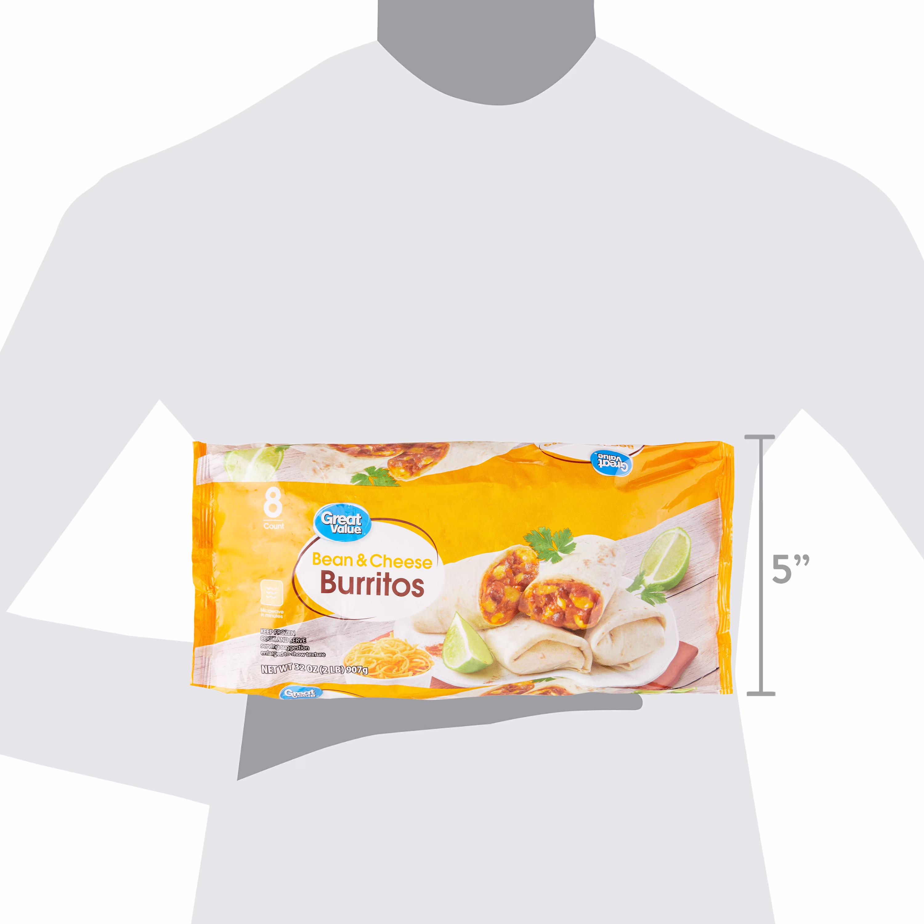 Great Value Bean & Cheese Burritos, 32 oz, 8 Count (Frozen) - Thumbnail 6