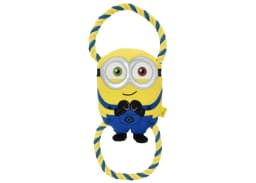 Multipet Minions Bob Plush and Rope Tug Dog Toy with Squeaker and Crinkle, Large - Thumbnail 1