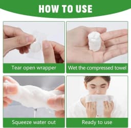 Triani 150Pcs Disposable Mini Compressed Coin Tissue Toilet Paper Tablets Thicken Compressed Towels Tablets Camping Essentials Washcloths for Home - Thumbnail 6
