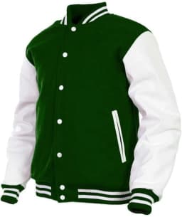 DECKRA Genuine Leather Sleeve, Wool Blend Letterman Varsity Jacket, Men's, Boys - Thumbnail 2