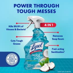 (2 pack) Lysol® All-Purpose Cleaner, Sanitizing and Disinfecting Spray, to Clean and Deodorize, Coconut & Sea Minerals Scent, 32 fl oz - Thumbnail 3
