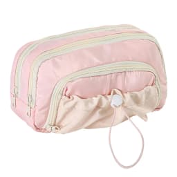 HonestMatter Big Capacity Pencil Case, Drawstring Stationery Pouch, Handheld Pen Bag, 5 Compartments, Dustproof Canvas Material, Pink - Thumbnail 2