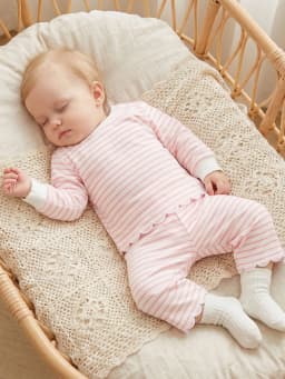 Loicainy Baby Toddler Girl Fall Clothes Set 6 12 18 24 Months 2T 3T 4T 5T Long Sleeve Crew Neck Striped Tops and Pants Outfits - Thumbnail 6