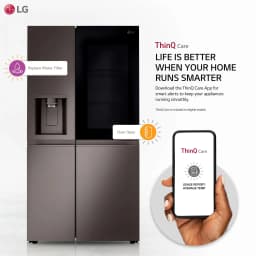 LG LRSOS2706D 27 Cu. Ft. Black Stainless Steel Side-by-Side Smart Refrigerator - Thumbnail 2
