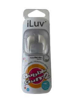 RHEA- Iluv Bubble Gum 2 Stereo Earbuds - White - Thumbnail 1