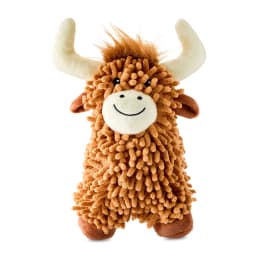 Vibrant Life Brown Highland Cow Plush Dog Toy with Squeaker, Chew Level 1 - Thumbnail 1