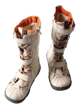 TMA EYES Strape-Accent Washed PU Leather Flat Women's Boot with Plus Size - Thumbnail 3