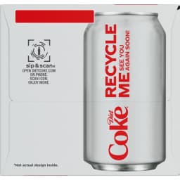 Diet Coke Soda Fridge Pack Cans, 12 fl oz, 12 Pack - Thumbnail 12