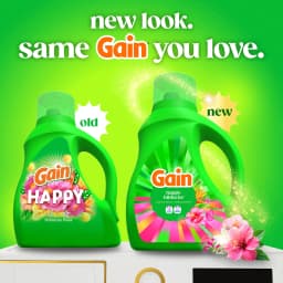 Gain Laundry Detergent Liquid, Now with Odor Defense, Happy Hibiscus Scent, 81 fl oz, 61 Loads - Thumbnail 2