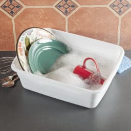 (2 pack) Sterilite 8 Qt. Dishpan, Multi-Purpose Plastic Wash Tub, Kitchen, Sink, White - Thumbnail 4