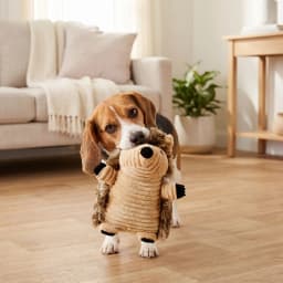 (3 pack) Vibrant Life Brown Hedgehog Plush Dog Toy with Squeaker, Chew Level 2 - Thumbnail 4
