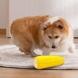 Soft Latex Squeaky Dog Toy Corn Shape Durable Chew Toy, Denbek Interactive Squeaky & Chew Dog Toy, Cone Shape, Yellow, for Aggressive Biting Dogs - Thumbnail 6