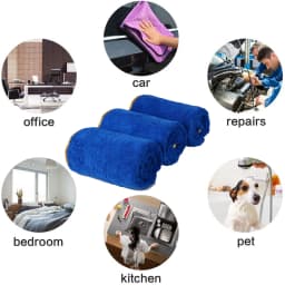Microfiber Car Drying Towels, 16”x24“ Large Car Wash Detailing Buffing Polishing Towel , 380gsm, Pack - Thumbnail 4