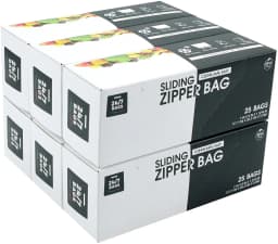 24/7 Bags - Slider Storage Bags, Quart Size with Expandable Bottom, 150 Count (6 Packs of 25) - Thumbnail 1